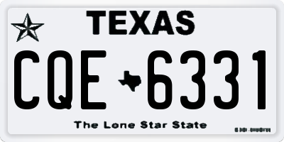 TX license plate CQE6331