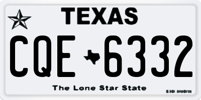 TX license plate CQE6332