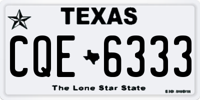TX license plate CQE6333