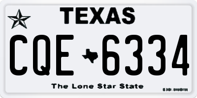 TX license plate CQE6334