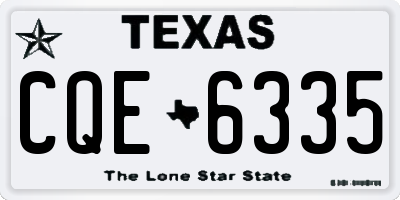 TX license plate CQE6335