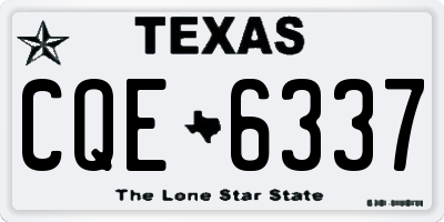 TX license plate CQE6337