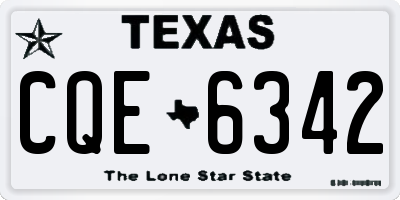 TX license plate CQE6342