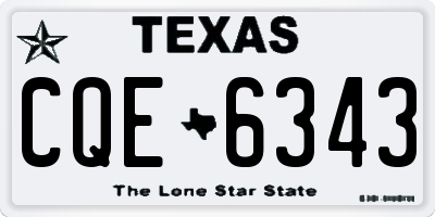 TX license plate CQE6343