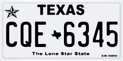 TX license plate CQE6345