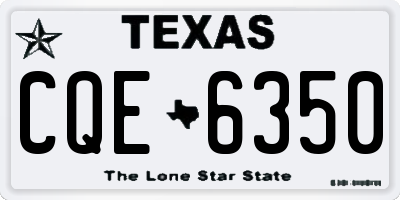 TX license plate CQE6350