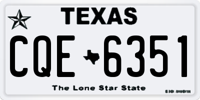 TX license plate CQE6351