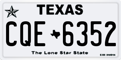 TX license plate CQE6352