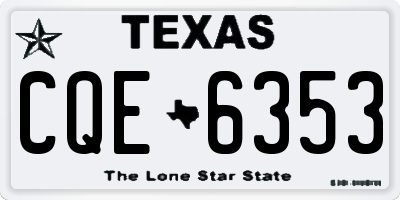TX license plate CQE6353