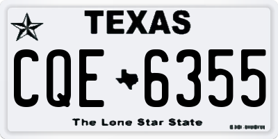 TX license plate CQE6355