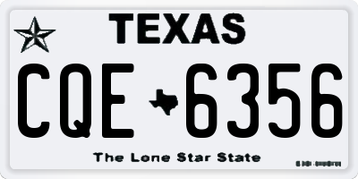 TX license plate CQE6356