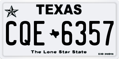 TX license plate CQE6357