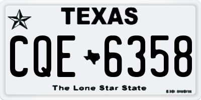 TX license plate CQE6358