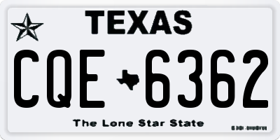 TX license plate CQE6362