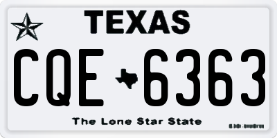 TX license plate CQE6363
