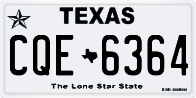 TX license plate CQE6364