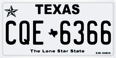 TX license plate CQE6366