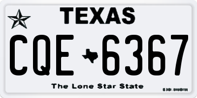 TX license plate CQE6367