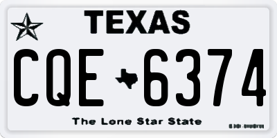 TX license plate CQE6374