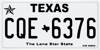 TX license plate CQE6376