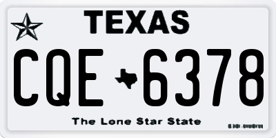 TX license plate CQE6378