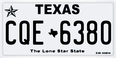 TX license plate CQE6380