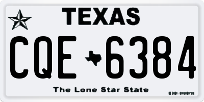 TX license plate CQE6384