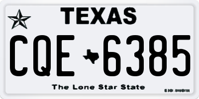 TX license plate CQE6385