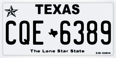 TX license plate CQE6389