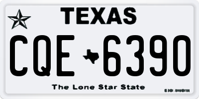 TX license plate CQE6390