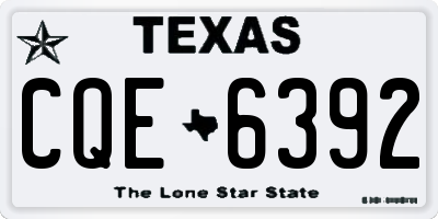 TX license plate CQE6392