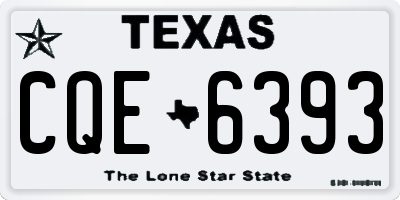 TX license plate CQE6393