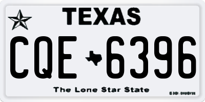 TX license plate CQE6396