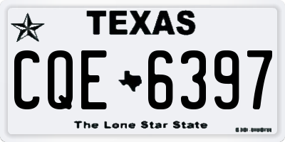 TX license plate CQE6397