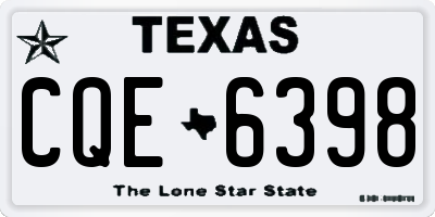 TX license plate CQE6398