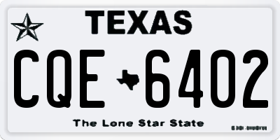 TX license plate CQE6402