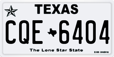TX license plate CQE6404