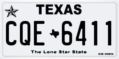 TX license plate CQE6411