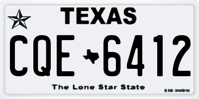 TX license plate CQE6412
