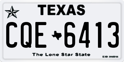 TX license plate CQE6413