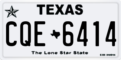 TX license plate CQE6414