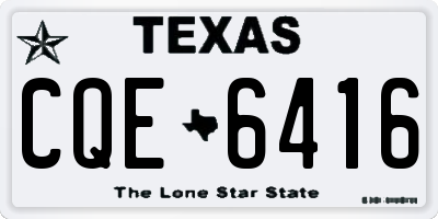 TX license plate CQE6416