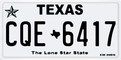 TX license plate CQE6417