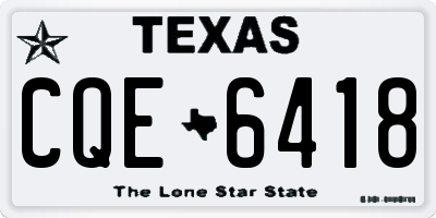 TX license plate CQE6418