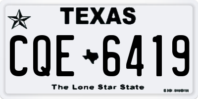 TX license plate CQE6419