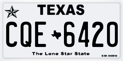 TX license plate CQE6420