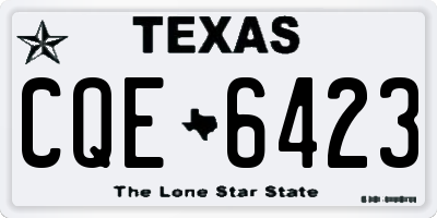 TX license plate CQE6423