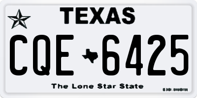 TX license plate CQE6425