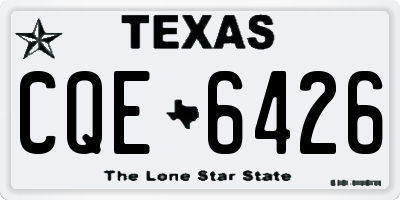 TX license plate CQE6426