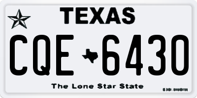 TX license plate CQE6430